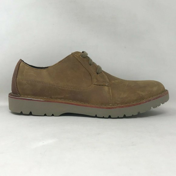 Clarks Shoes | Clarks Mens Vargo Plain Dark Tan Leather Casual Oxford Shoes Lace Up Size 13 M | Color: Tan | Size: 13 | Baileyshanger's Closet